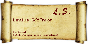Levius Sándor névjegykártya